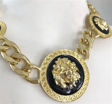 versace costume jewellery|authentic versace lion necklace.